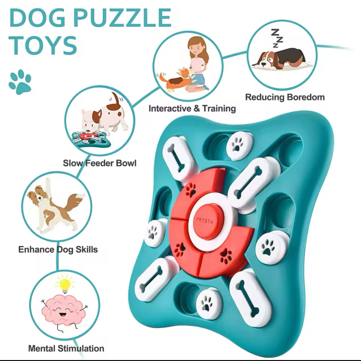 Brain Training Dog Puzzle Feeder - Interactive Slow Feeder Toy for IQ Stimulation