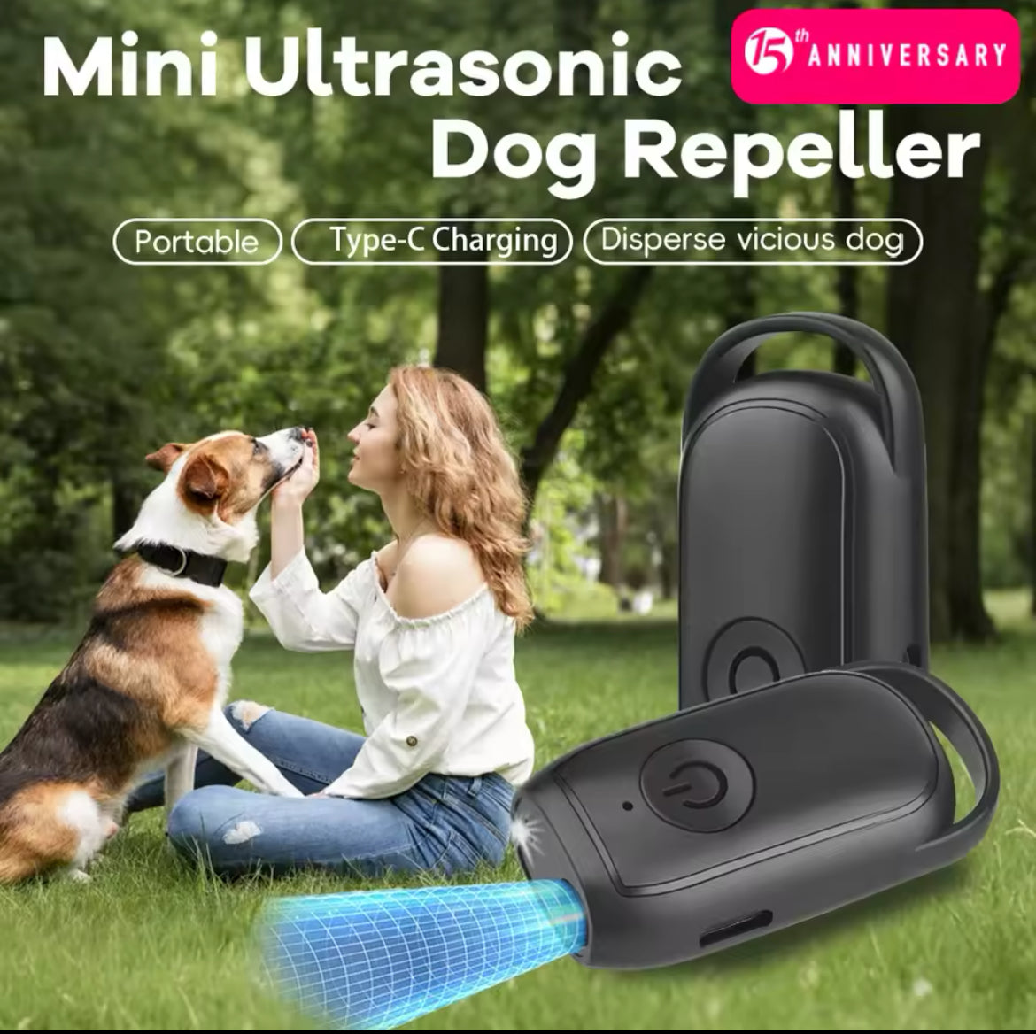 Ultrasonic Dog Training Device – Rechargeable Anti-Bark & Behavior Control Tool with LED Light