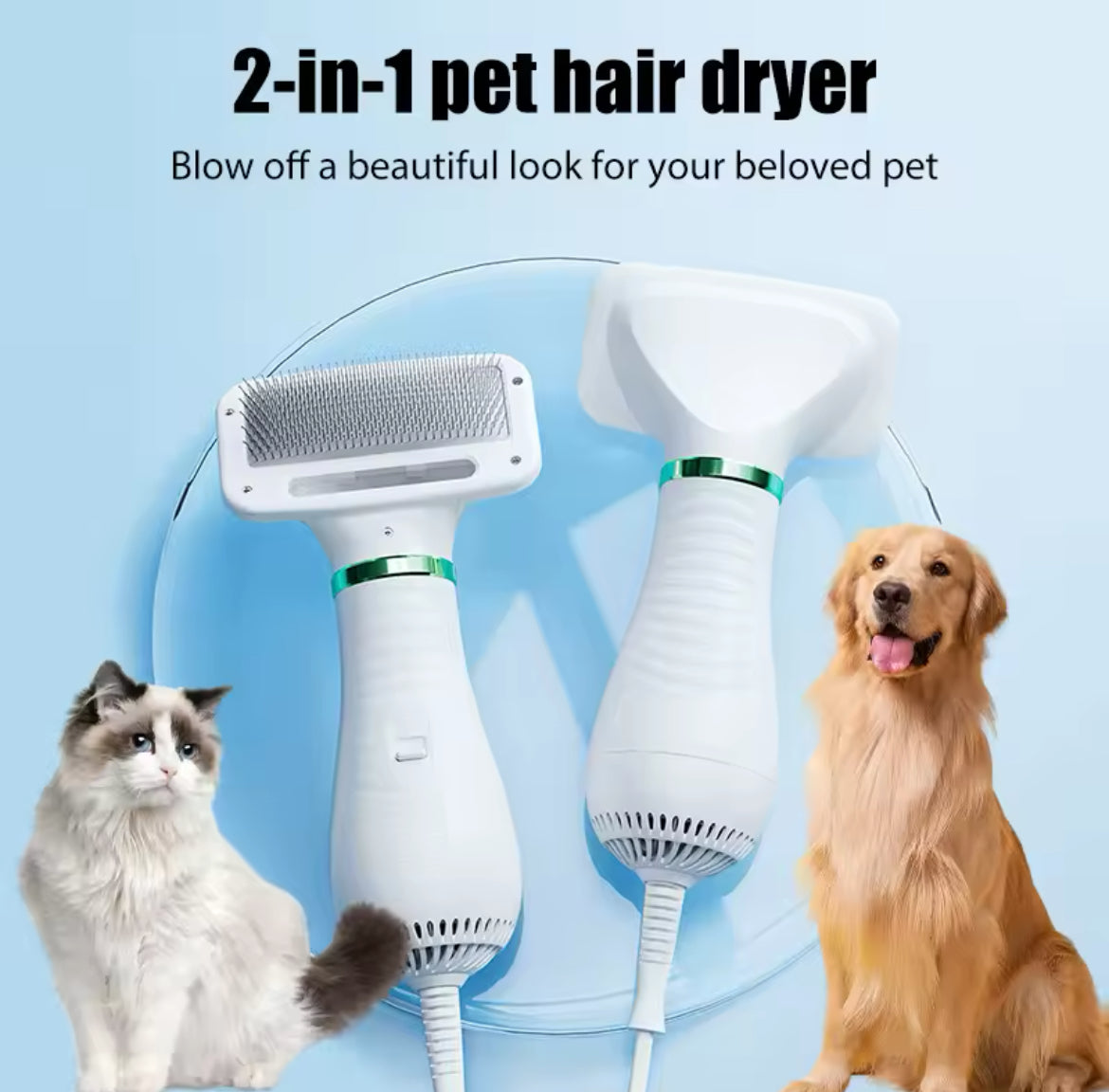 2-in-1 Pet Grooming Glove – Gentle Deshedding & Massage Brush for Dogs & Cats