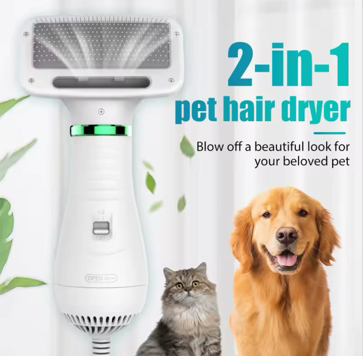 2-in-1 Pet Grooming Glove – Gentle Deshedding & Massage Brush for Dogs & Cats