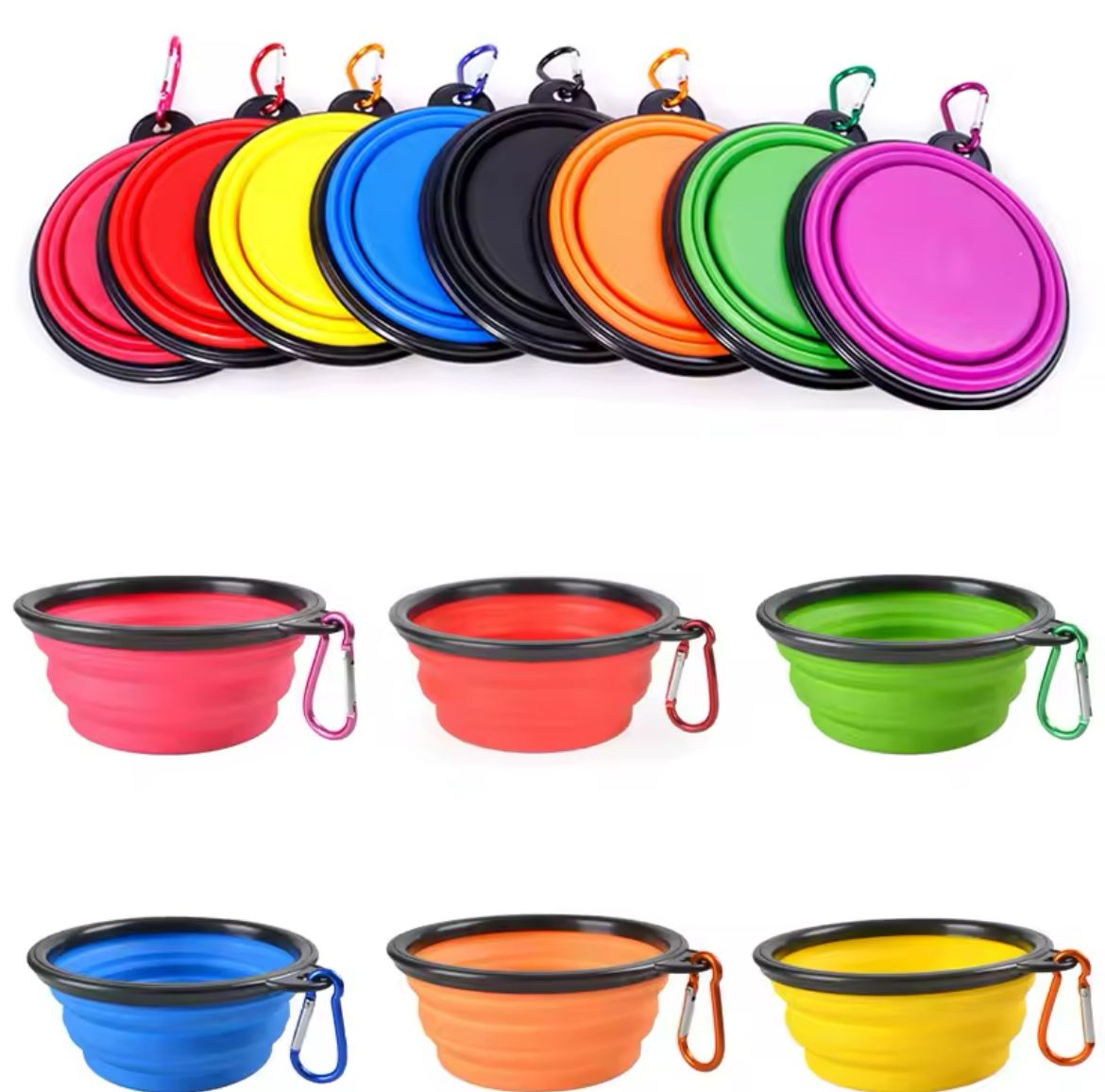 Collapsible Silicone Dog Bowl - Portable Travel Bowl for Pets