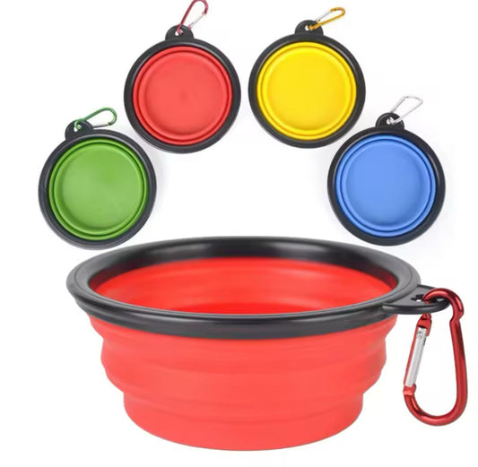 Collapsible Silicone Dog Bowl - Portable Travel Bowl for Pets